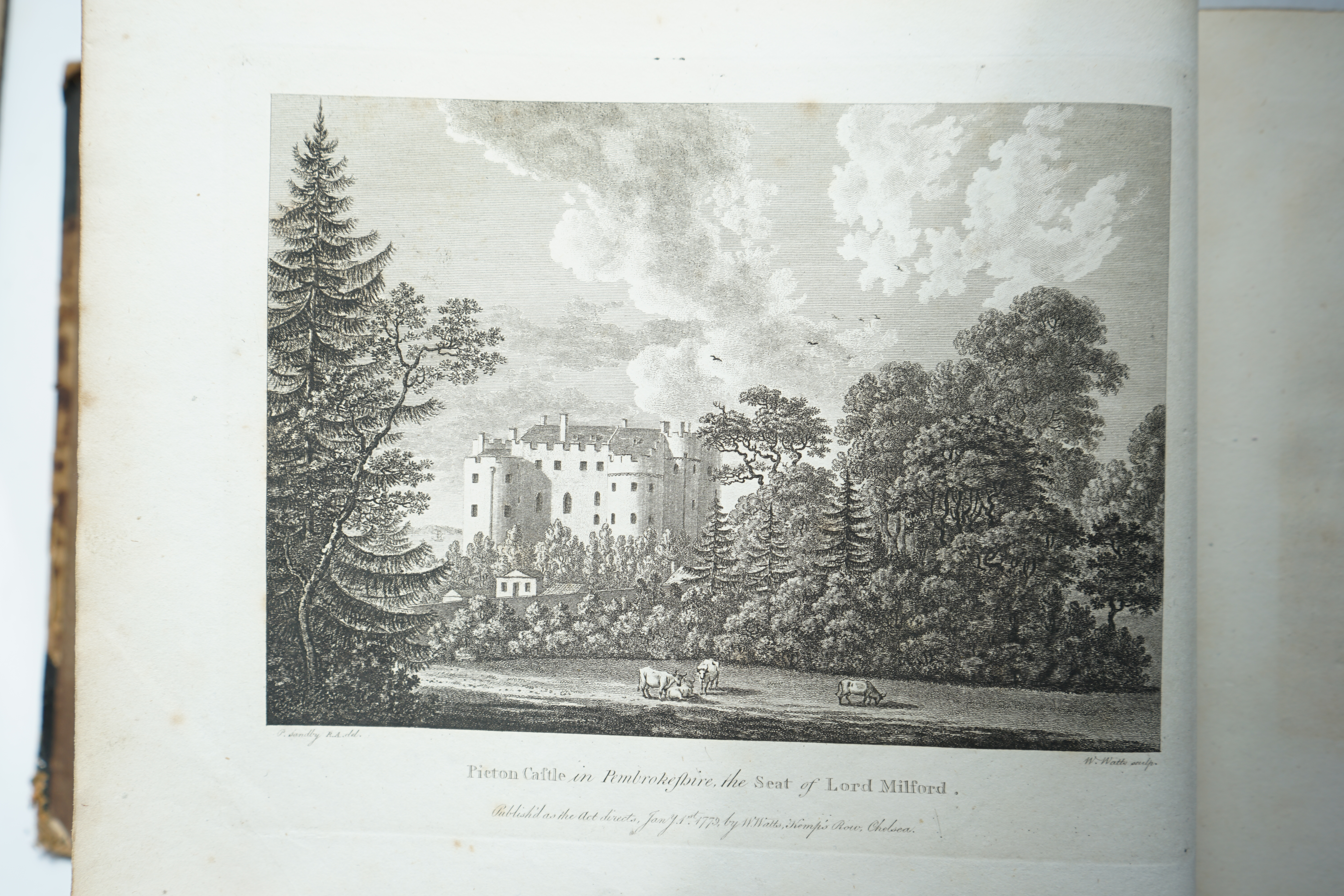 Watts, William - The Seats of the Nobility and Gentry, in a Collection of the Most Interesting and Picturesque Views, engraved title and 84 engraved plates by William Watts, after Sandby, Nates, Dalby & co., each with an